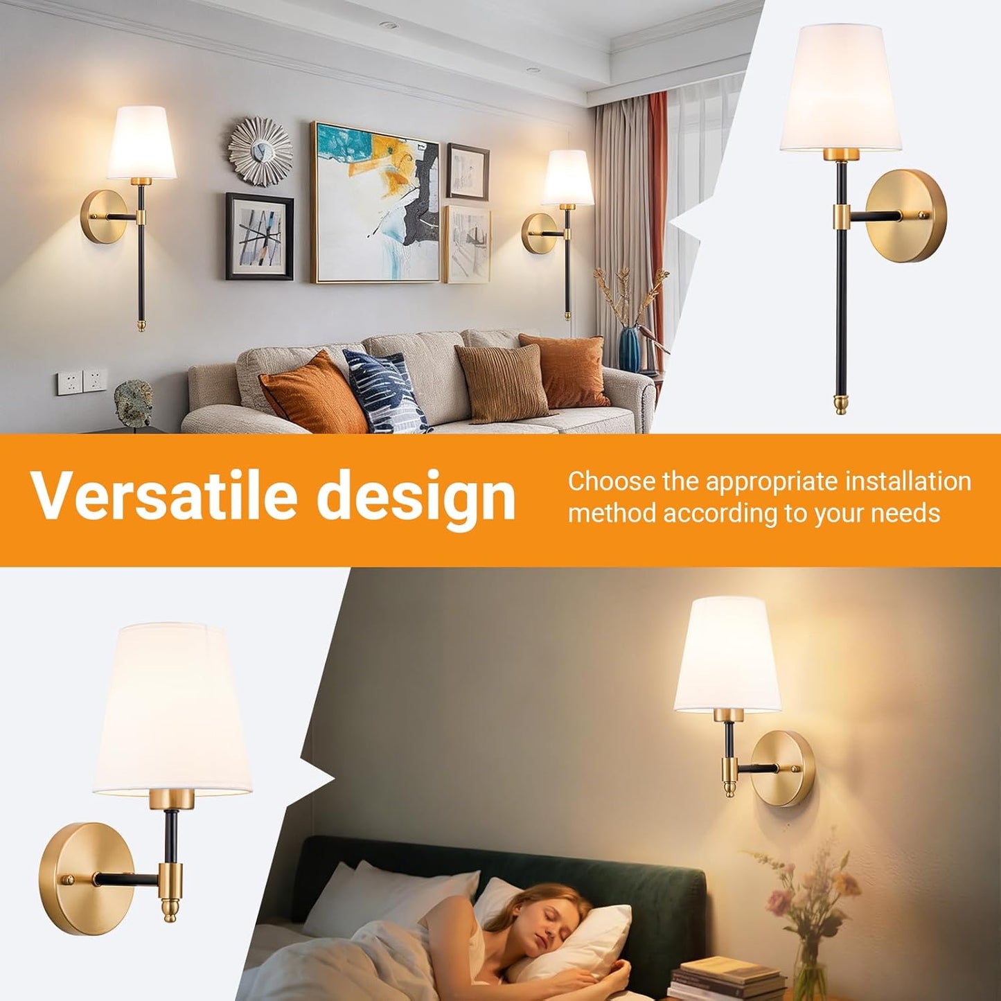Nekhung Battery Operated Wall Sconces Set of Two, Wireless Battery Wall Light with 10000mAh RGB Dimmable Magnetic Bulb and Remote, Rechargeable Sconce Wall Decor for Bedroom Living Room Hallway
