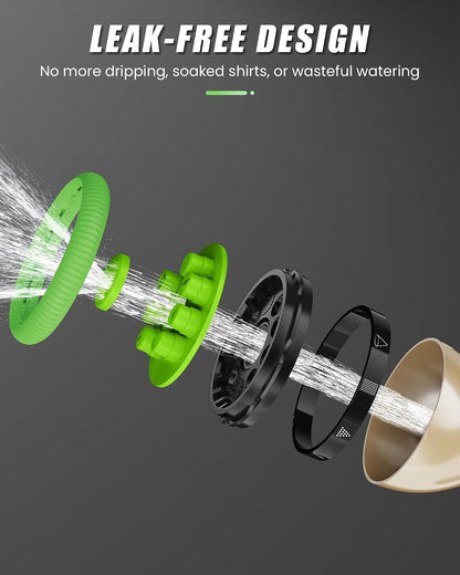 RAINPOINT Garden Hose Nozzle, Heavy Duty Metal Water Hose Sprayer Nozzle with 9 Adjustable Spray Patterns, High Pressure Hand Sprayer for Watering Plants, Lawns, Car and Pet Washing (2Pack, Green)