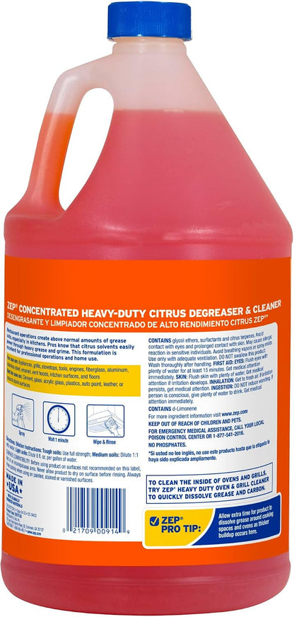 Zep Heavy-Duty Citrus Degreaser and Cleaner - 24 oz (Case of 2) ECZUCIT242 - Restaurant Grade, Removes Oil, Grease, Adhesive, and Kitchen Soil on Stovetops, Appliances