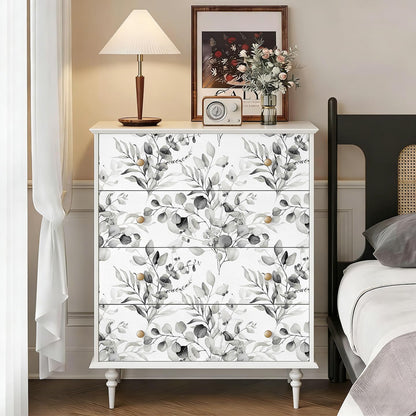 Floralplus Peel and Stick Wallpaper Boho Leaf Removable Wallpaper for Bathroom Renter Leaf Contact Paper for Locker Shelf Liner Vinyl Adhesive Wallpapers Wall Mural Decor 17.5 in x 118 in