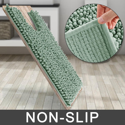 Yimobra Bathroom Rugs Non Slip Washable - Ultra Soft Absorbent Chenille Bath Mat, Quick Dry Shaggy Floor Carpet for Tub Shower, Gray Home Decor Accessories, 24x17 Inch