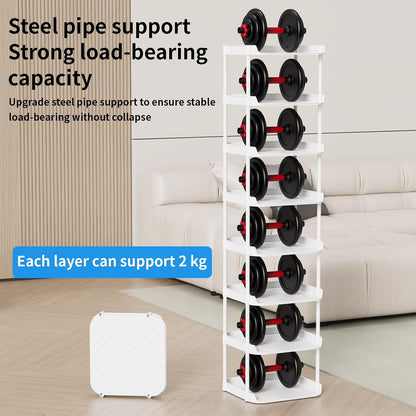 6 Tier Vertical Narrow Shoe Rack, Stackable Tall Skinny Shoerack, Compact Single Shoes Storage Tower for Slim Space, Corner Plastic Shelves, for Hallways, Entryway, Bedrooms Organizer, Black