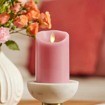 Luminara Flameless LED Battery Operated Ivory Pillar Candle, Flickering Realistic Moving Flame, 3" x 4.5" Luminous Real Wax Indoor Home Decor Pack of 1
