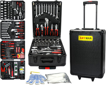 Home Tool Set Kit -899 PCS Home Auto Repair Tool Kit with Rolling Tool Box, Complete Hand Tool Set, Perfect for Homeowner, Diyer, Handyman
