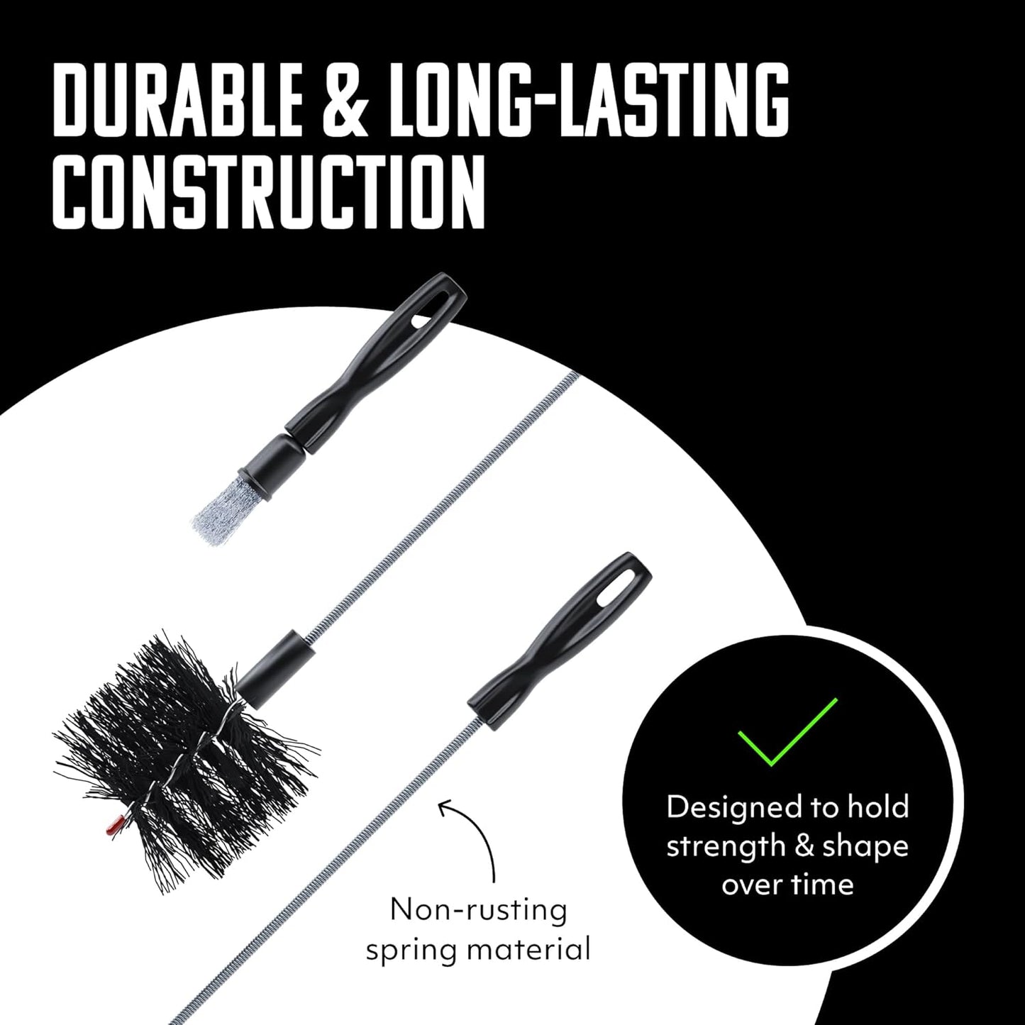 BRUSHTECH – Brushtech – Pellet Stove Cleaning Brush for 3" Vent Pipes Kit - Black