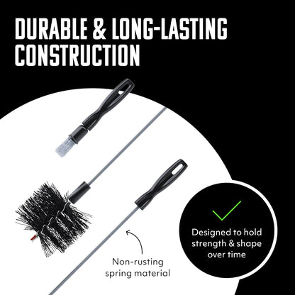 BRUSHTECH – Brushtech – Pellet Stove Cleaning Brush for 3" Vent Pipes Kit - Black