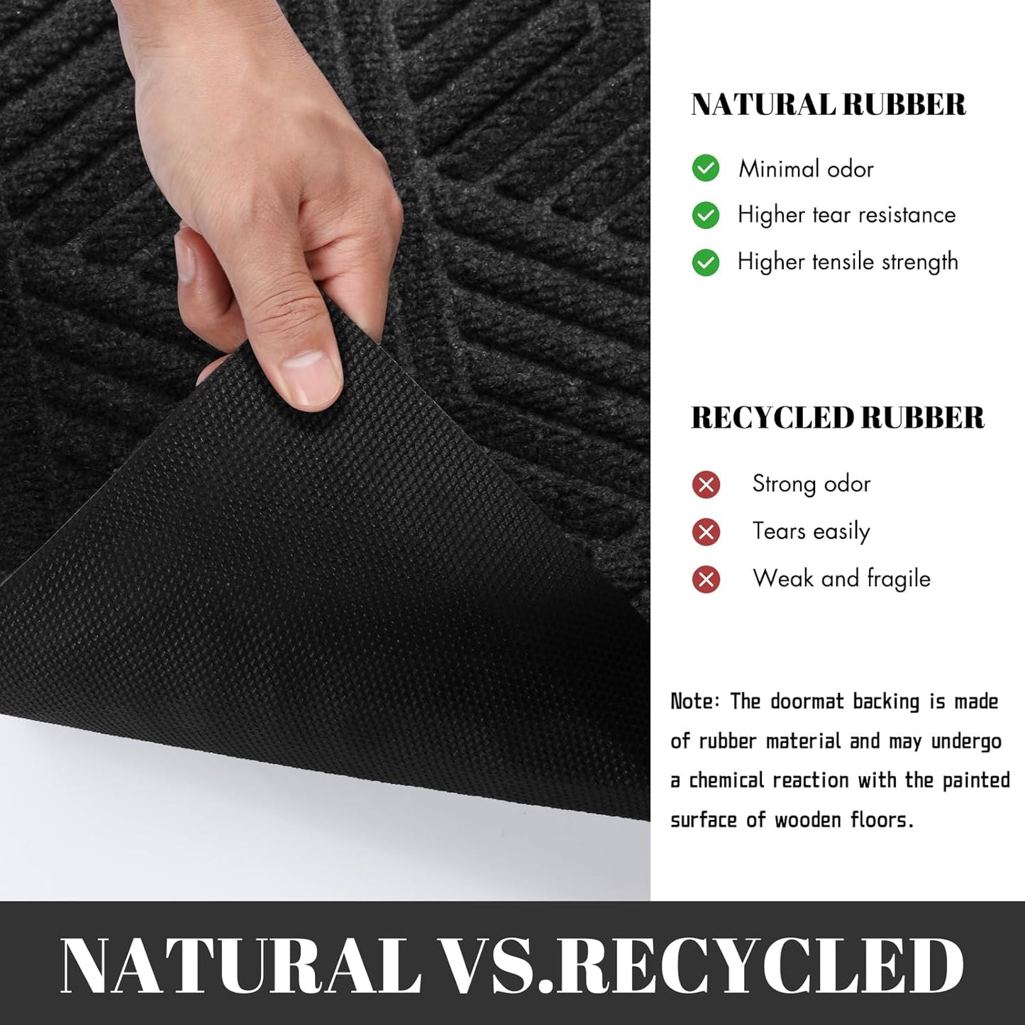 Yimobra Front Door Mat, All-Season Waterproof Outdoor Mat for Entrance with Drainage Holes, Heavy Duty Non-Slip Doormat for Garage Patio Entryway Indoor, 29.5x17, Red