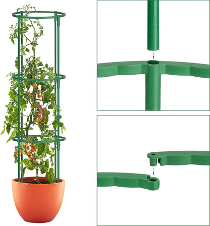 18 Pcs Plant Support Stakes & Plant Cage Support Rings, Plant Supports for Indoor Plants, Stackable Plant Holder Stick, Small Plants Potted Plants Flower Other Climbing Plants (6.4 "Wide X 11" High)