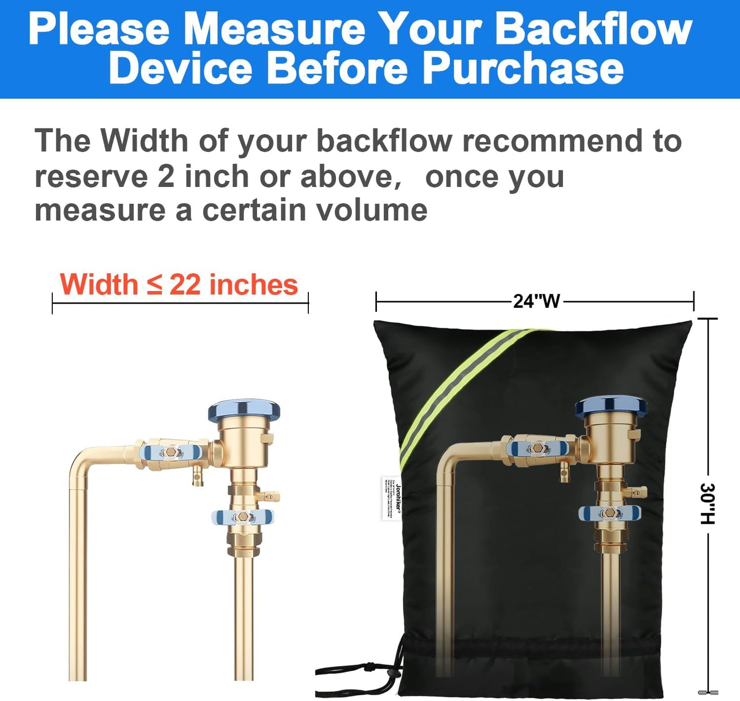 Outdoor Faucet Covers for Winter Freeze Protection, 16” x 20" Backflow Preventer Insulation Cover, Waterproof Pipe Insulation Cover for Snow, Sun Exposure - Beige