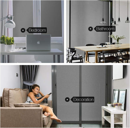 HIDBEA Frosted Window Privacy Film - Non Adhesive Static Cling Glass Stickers Sun UV Blocking Heat Control Door Covering Decals for Home Office, 23.6 x 78.7 Inch