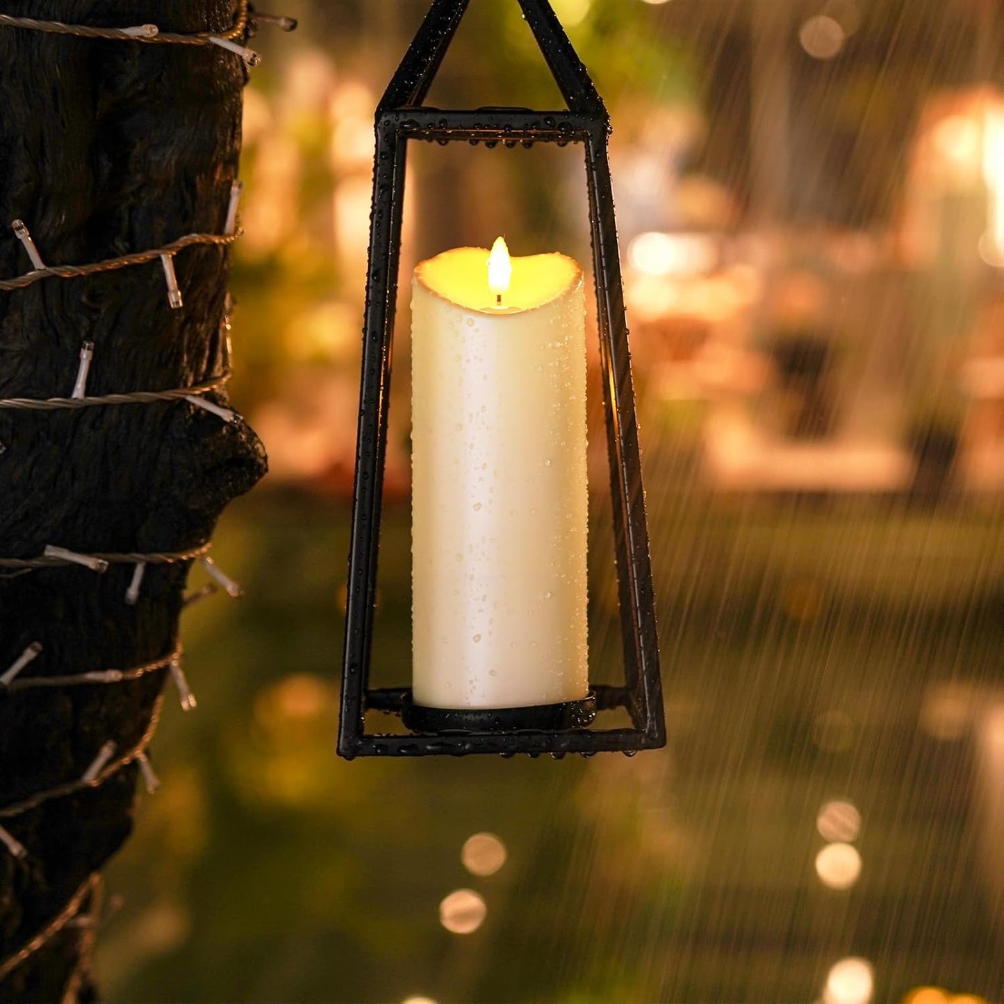 Homemory Dripping Wax Flameless Candles, Battery Operated Candles with Remote Control and Timers, LED Pillar Candles, Electric Fake Candles, 3" x 6", Set of 2