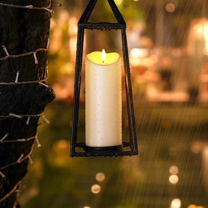 Homemory Dripping Wax Flameless Candles, Battery Operated Candles with Remote Control and Timers, LED Pillar Candles, Electric Fake Candles, 3" x 6", Set of 2