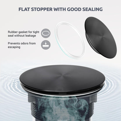 BOTEMY Kitchen Sink Drain Assembly with Removable Deep Basket Strainer, Anti-Clog Sink Drain Kit, Stainless Steel & ABS, Easy Clean Lift-Out Strainer, Fits Standard 3-1/2 Kitchen Sinks - Brushed