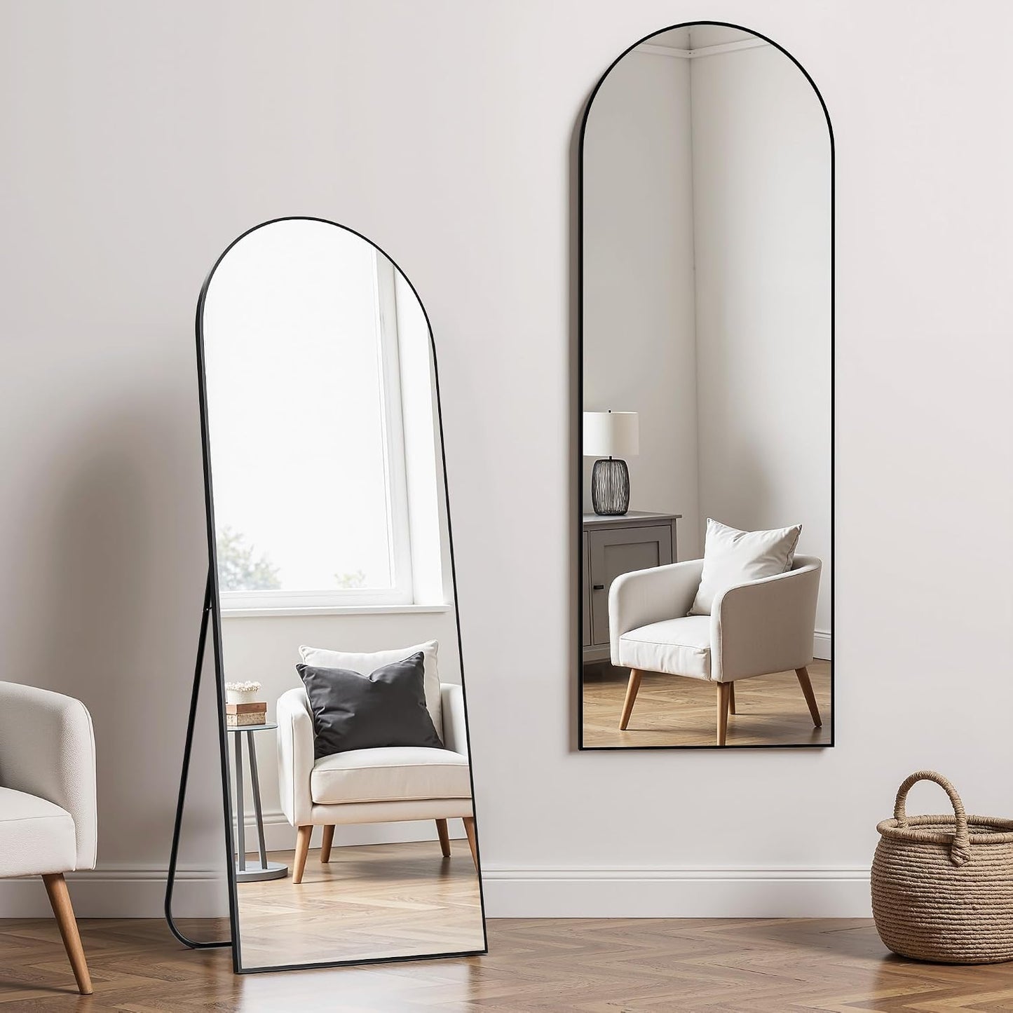 Mirror Full Length, 71 x 26 Inches Floor Mirror with Stand, XX-Large Arch Gold Mirrors for Bedroom, Dressing Room, Home Decor, Gold