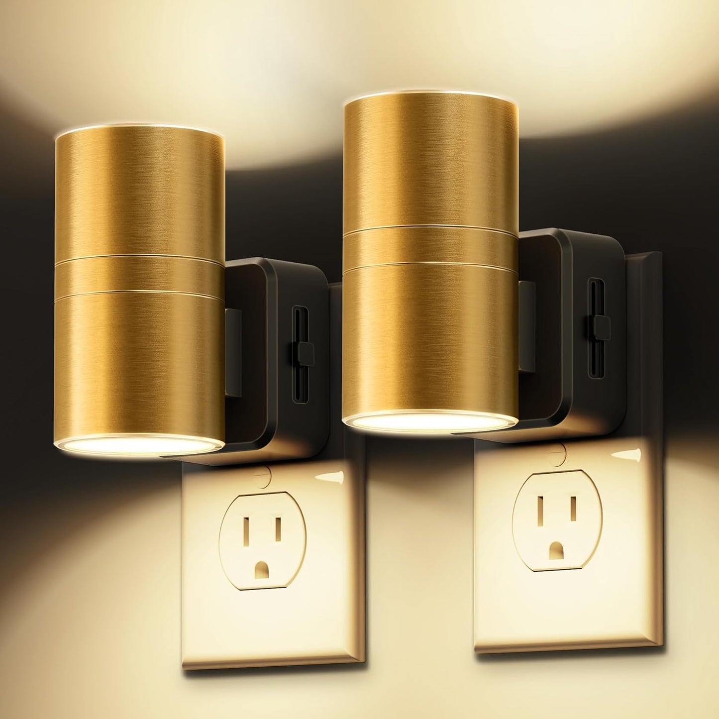 L LOHAS LED Night Light,Dimmable Night Lights Plug into Wall, 2 Pack Acrylic Nightlight with 0-100 LM Adjustable Brightness, 3000K Plug in Night Light with Dusk to Dawn Sensor, for Bathroom Hallway
