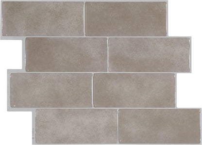 Smart Tiles Peel and Stick backsplash, Subway Teal Green, 11.55"x8.38" | Pack of 5 (2.8 sq ft), Glossy, Heat/Moisture Resistant, Low VOC, Kitchen/Bathroom, Renter Friendly, Made in Canada