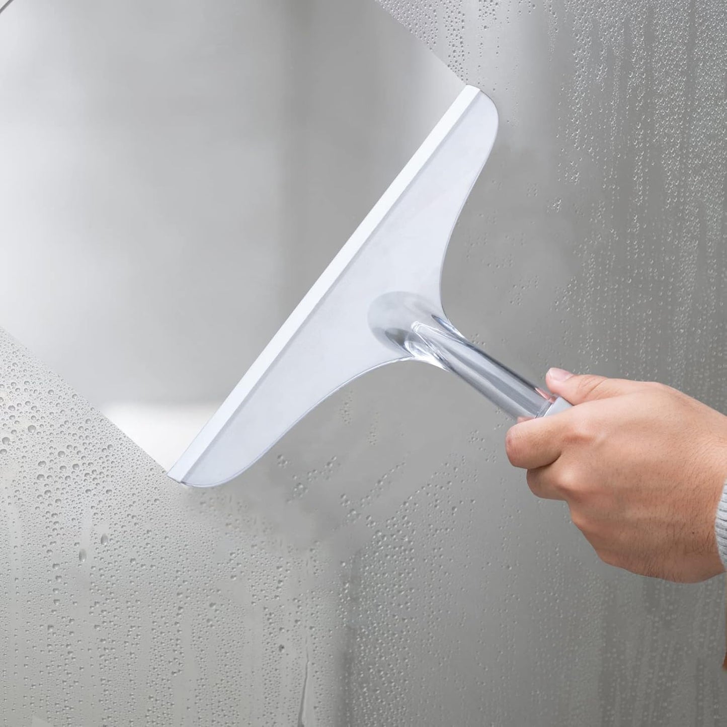 Window Squeegee for Home, Car Windshield Cleaner Tool with Extension Pole 20''-30'', Glass Door and Mirror Washer for Shower Cleaning