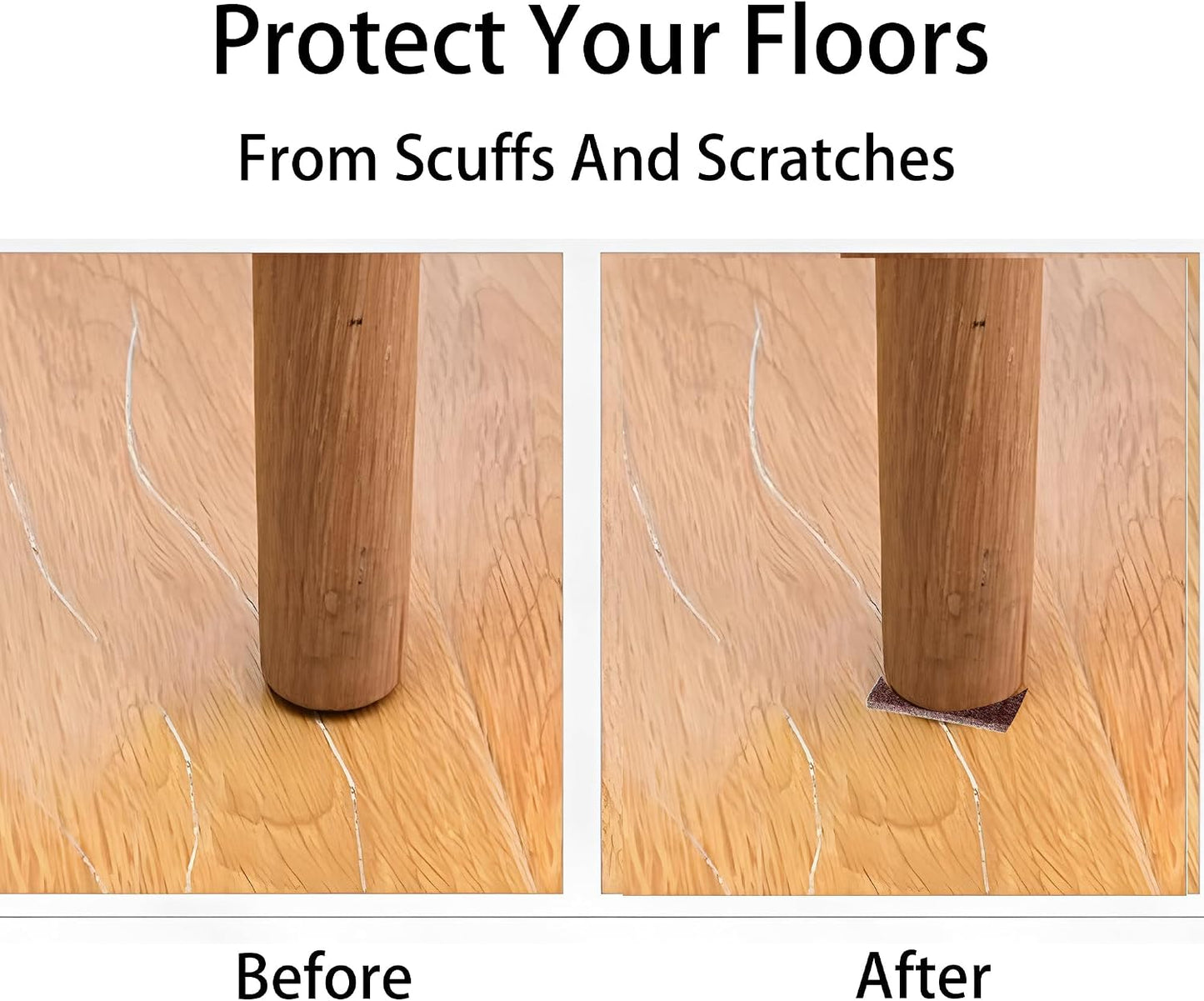 16PCS 3” Square Felt Furniture Pads, Self Adhesive Cuttable Chair Leg Pads Anti Scratch Floor Protectors for Hardwood Laminated Tile Cabinet Surface Protector, Brown