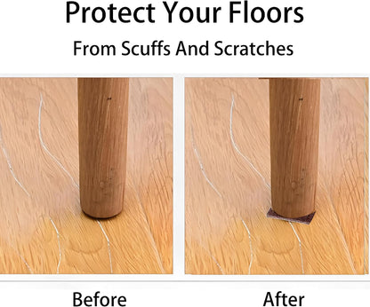 16PCS 3” Square Felt Furniture Pads, Self Adhesive Cuttable Chair Leg Pads Anti Scratch Floor Protectors for Hardwood Laminated Tile Cabinet Surface Protector, Brown