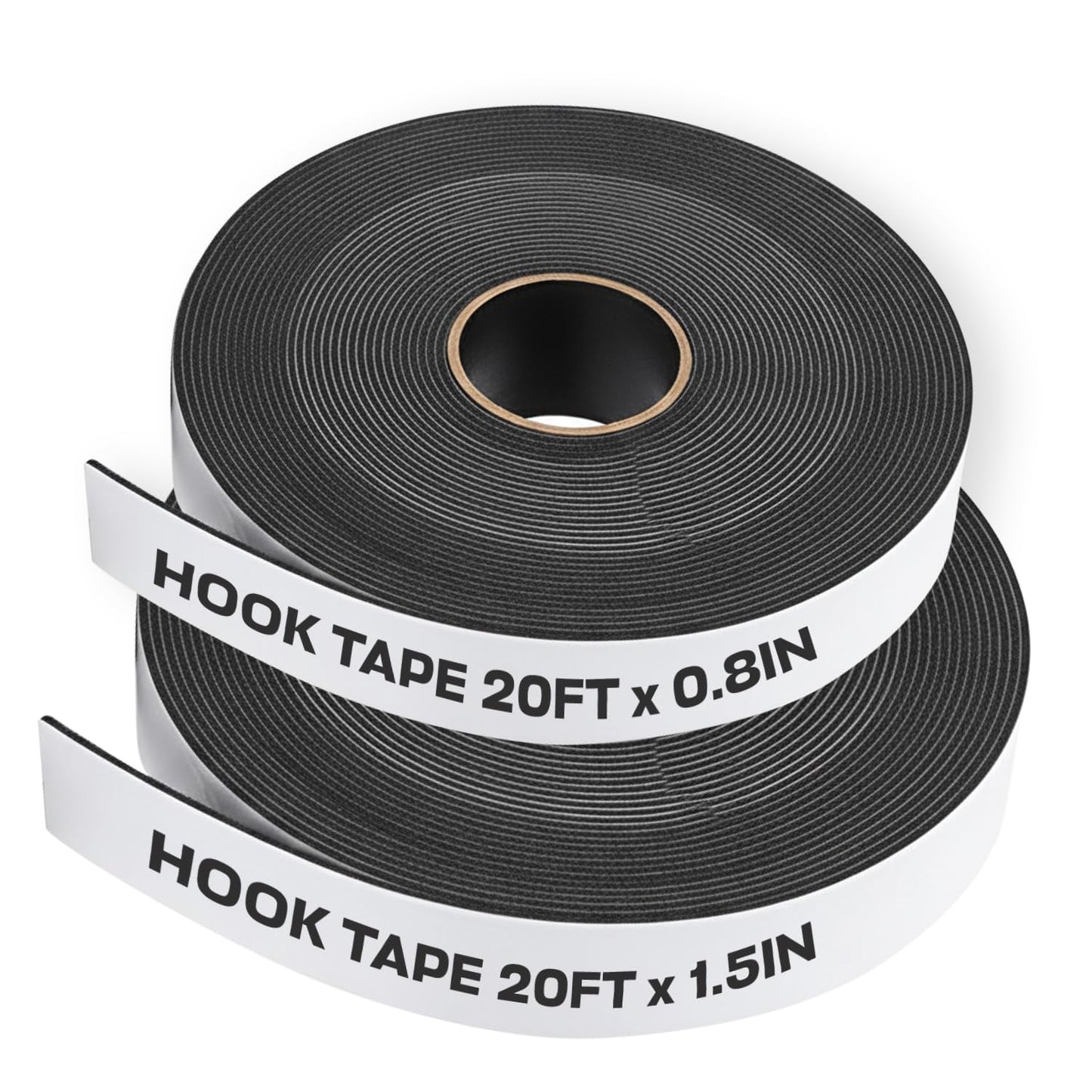Screen Door Hook Tape, Hook Side Only - Adhesive Replacement in 2 Widths | Backside hook tape only (no loop side), weatherproof peel & stick for magnetic garage screen doors, 20ft x 0.8in + 1.5in