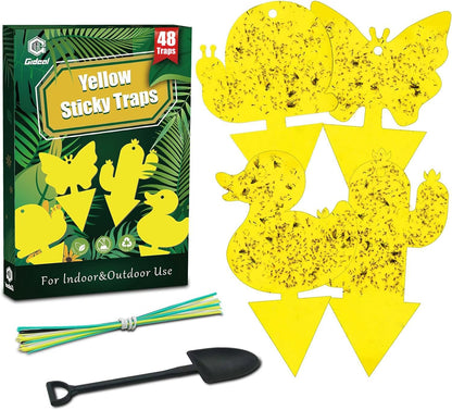 Gideal 2-Pack Yellow Sticky Fly Traps Pest Control for Indoor/Outdoor Use, Gnat Trap for Flying Plant Insect