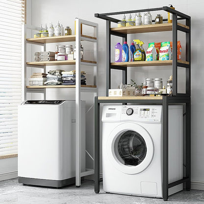 Over The Washer & Dryer Storage Shelves, 3-Tier Laundry Organization Shelf, Over Washer & Dryer Storage, Laundry Room Organization Over The Washing Machine Rack(Black)