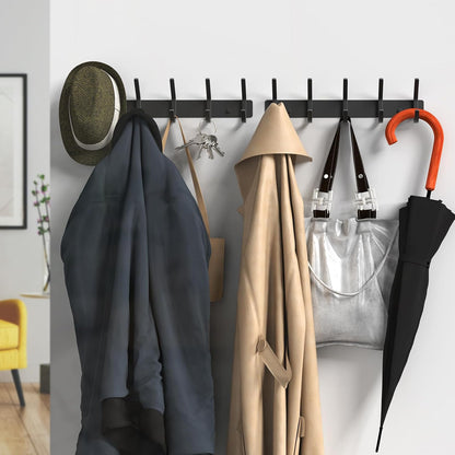 VAEHOLD Black Hat and Coat Wall Mount Rack - 3 Hooks for Robes, Bags, Keys, and Towels - Bathroom Towel Hanger Organizer (1 Pack)
