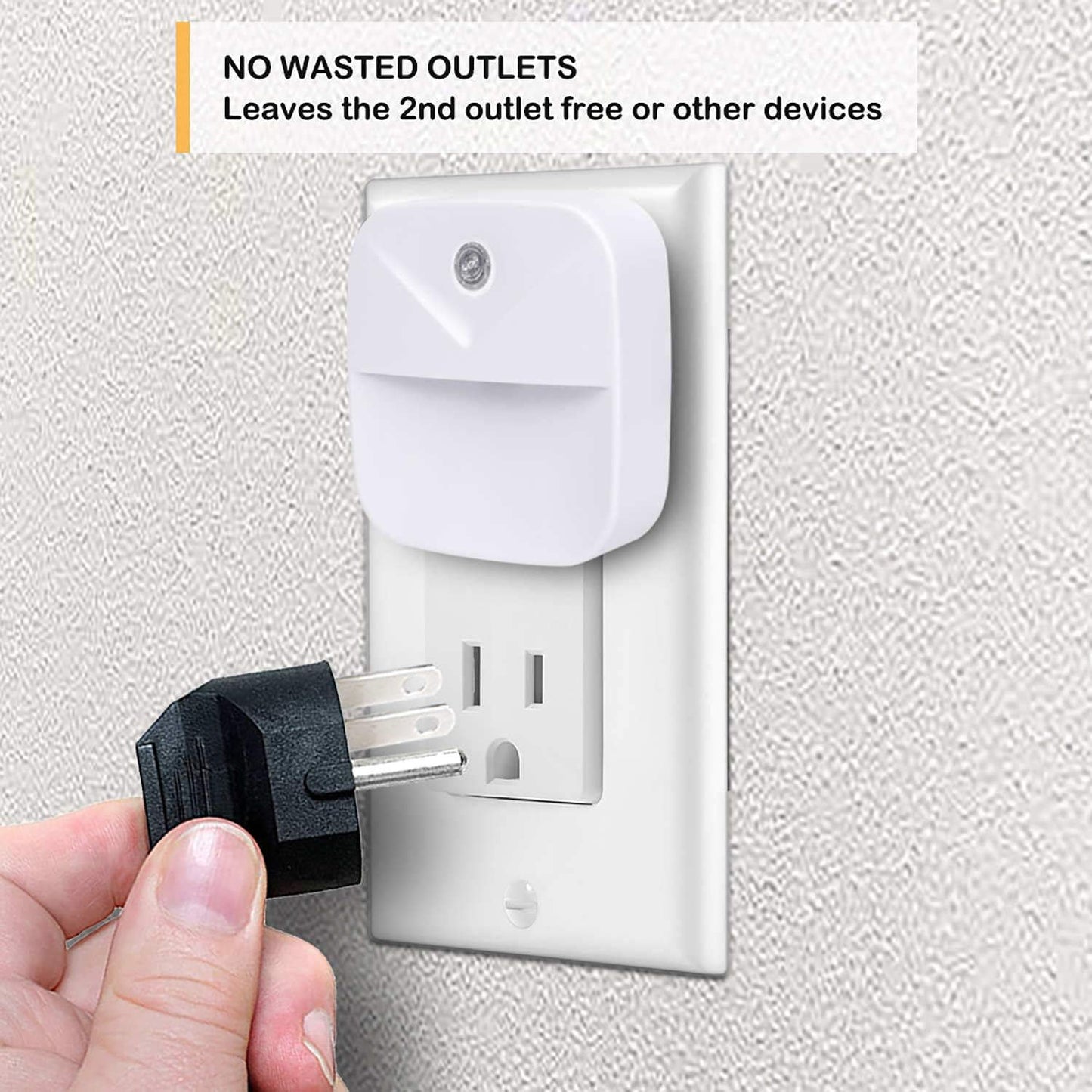 Uigos LED Night Light Plug in with Dusk to Dawn Sensor, Auto On Off Nightlight for Bedroom Bathroom Hallway Stairs Kitchen, Warm White Glow, Energy Efficient, Safe for Kids Elderly, 6 Pack