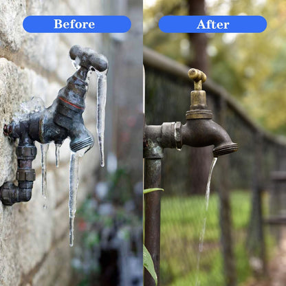Outdoor Faucet Covers for Winter Freeze Protection, 7”W x 9.8”H Reusable Thicker Hose Bib Insulation Cover Waterproof & Frost Free Outside Spigot Cover Winter Insulated Covers with Reflective Strips