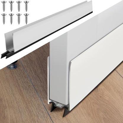 Pushglossy 1 Pack 1" x 35.5" Storm Door Sweep Replacement Bottom Sweep Aluminum Expander for 1" Thickness Security Storm Door Weatherstripping(White)