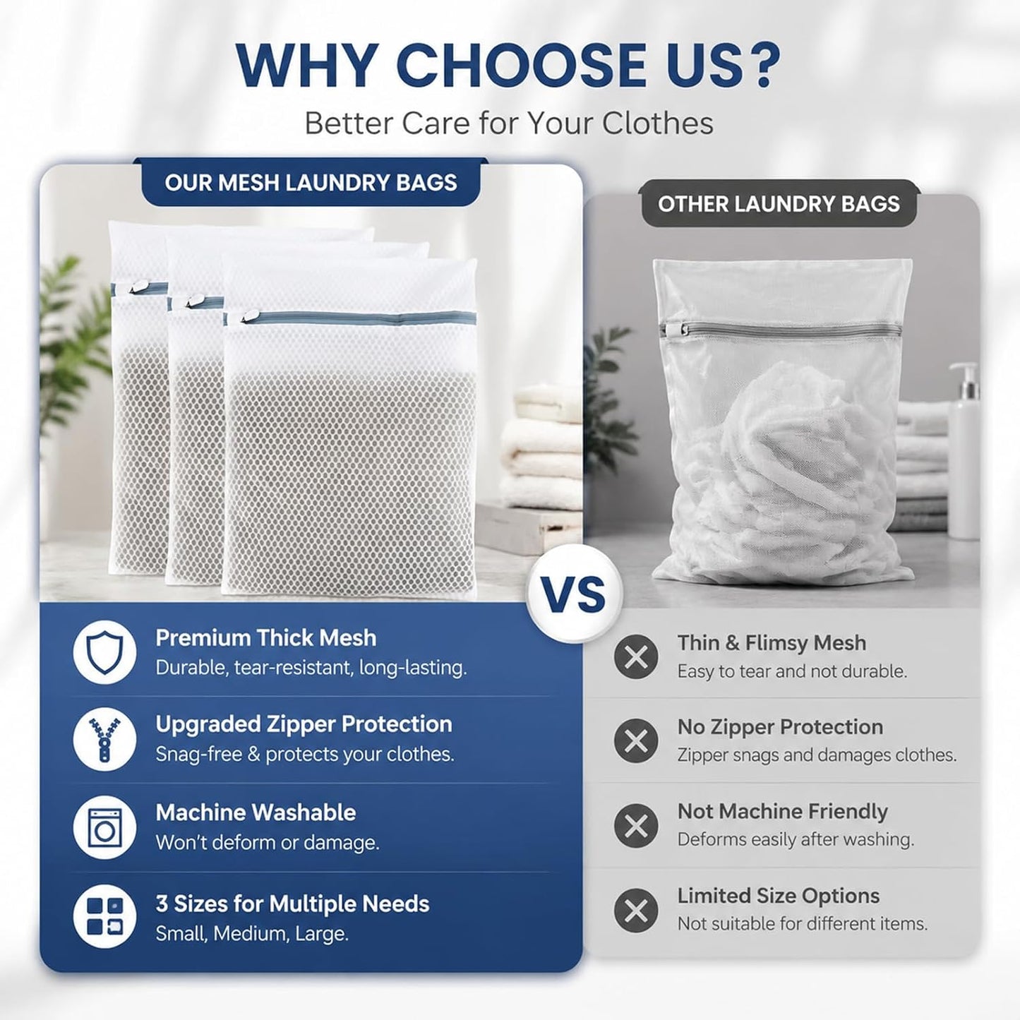 Lingerie Bags for Washing Delicates 3Pcs, Laundry Wash Bag, Honeycomb Mesh Laundry Bag 12x16 Inch Medium