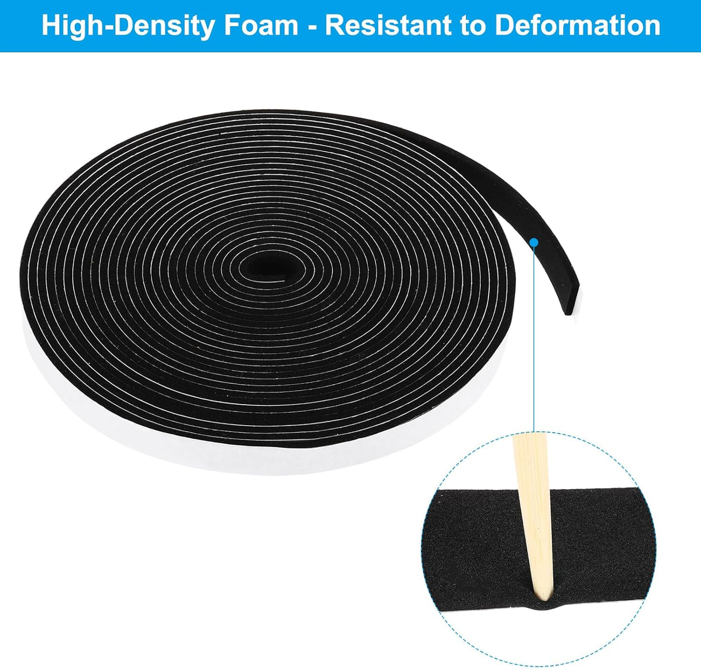 PATIKIL Weather Stripping Door Seal Strip, 3/8 Inch x 1/4 Inch x 32 Ft Self Adhesive Soundproof High Density Foam Tape Insulation for Door Window Air Conditioning, White - Colors A