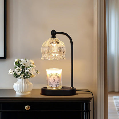 MEIXISUE Candle Warmer Lamp with Timer and Dimmer,Electric Gold Light Gifts for Women Melt Wax Warmer Lamp with 2 Bulbs for Candle Jars House Warming New Home Decor Bedroom