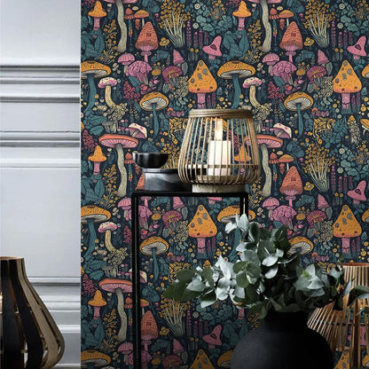 MuralPeel Dark Grey White Poppies Peony Floral Vintage Peel and Stick Wallpaper Self Adhesive Removable Easy Peel Off Stick on Wall Paper for Bedroom Cabinet Renter