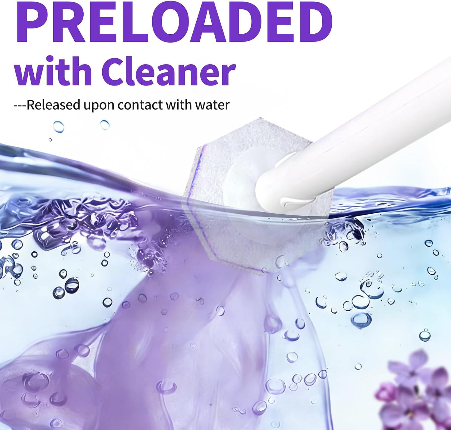 Toilet Bowl Wand Refills for Clorox, Toilet Cleaner Refills,100 Count | Compatible with Clorox Toilet System, Pre-Loaded Cleaner, 3-Layer Scrub Pads, 4X Cleaning Power , Lemon Lavender Scent