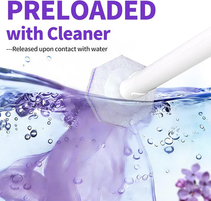 Toilet Bowl Wand Refills for Clorox, Toilet Cleaner Refills,100 Count | Compatible with Clorox Toilet System, Pre-Loaded Cleaner, 3-Layer Scrub Pads, 4X Cleaning Power , Lemon Lavender Scent