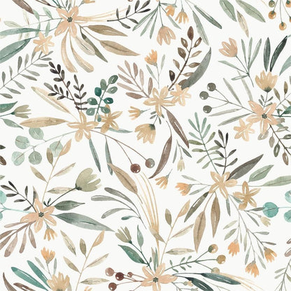 MuralPeel White/Pink/Gold Floral Garden Black Blue Flowers Vintage Peel and Stick Wallpaper Self Adhesive Removable Easy Peel Off Contact Paper Stick on Wall Paper for Bedroom Cabinet Renter Friendly