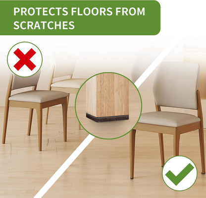 Felt Furniture Pads for Hardwood Floors 48 PCS, Furniture Pads, Floor Protectors for Hardwood Floors, Felt Pads for Furniture, Round, Dark Brown