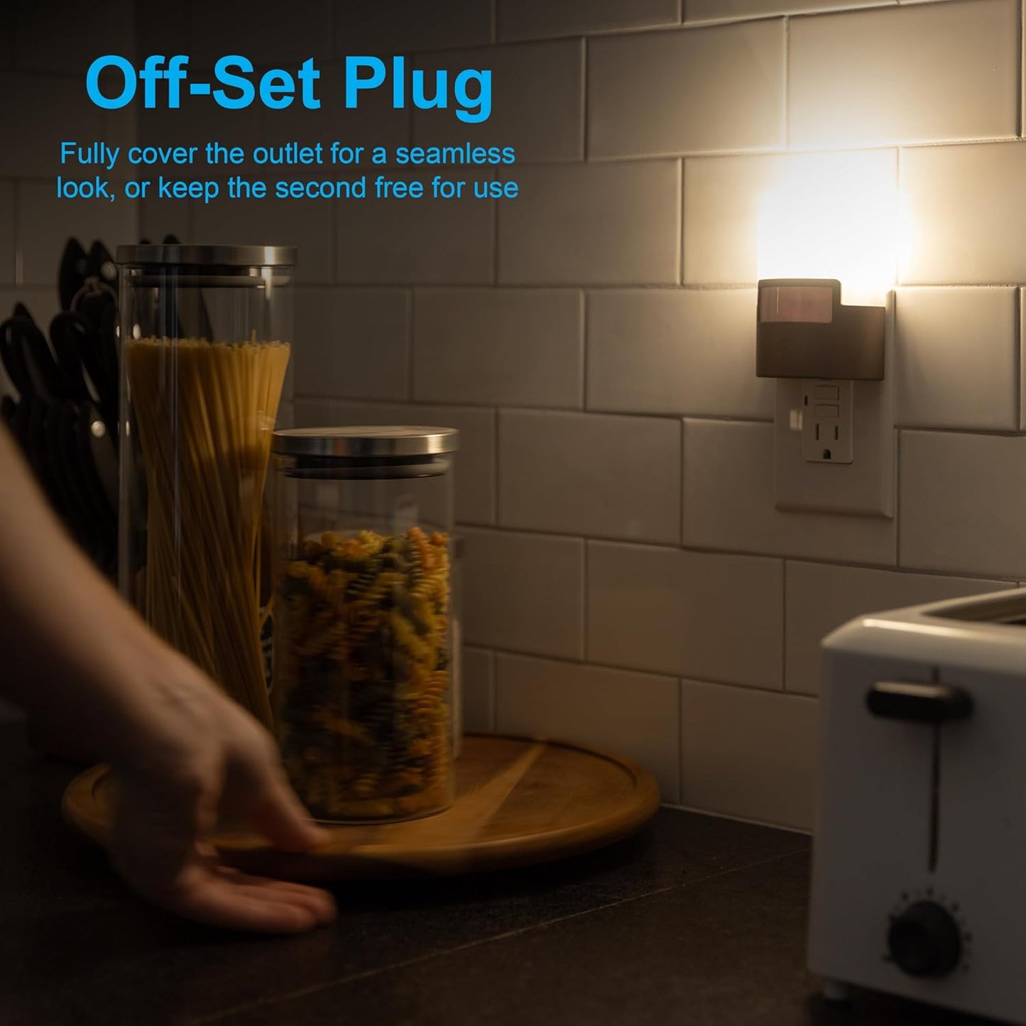 GE LED Motion Sensor Night Light, Plug into wall, 40 Lumens, Soft White, UL-Certified, Energy Efficient, Ideal Nightlight for Bedroom, Bathroom, Kitchen, Hallway, 26140, Bronze, 1 Pack