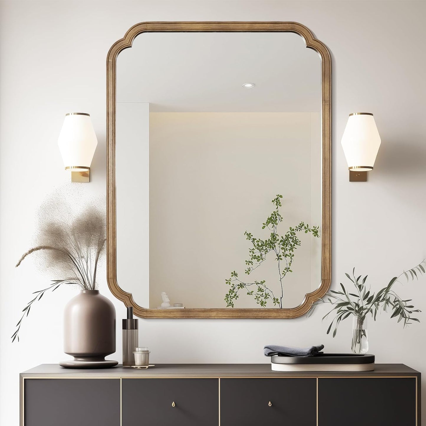 WallBeyond Full Length Mirror Wall Mounted 65"x22", Rustic Wooden Frame Floor Mirror, Large Full Body Mirror for Bedroom, Leaning or Hanging Against Wall, Natural