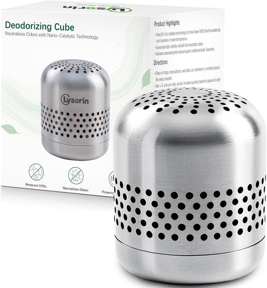 Refrigerator Deodorizer & Odor Eliminator - Lasts 10 Years, Multi-Purpose Air Purifier for Fridge, Closet, and Car - Outperforms Baking Soda & Charcoal (1 Pack)
