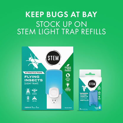 STEM Insect Light Trap Refill Cartridges, Indoor Fruit Fly Trap, Insecticide-Free Pest Control for Home, Attracts and Traps Flying Insects, Official STEM Refills - 3 Count
