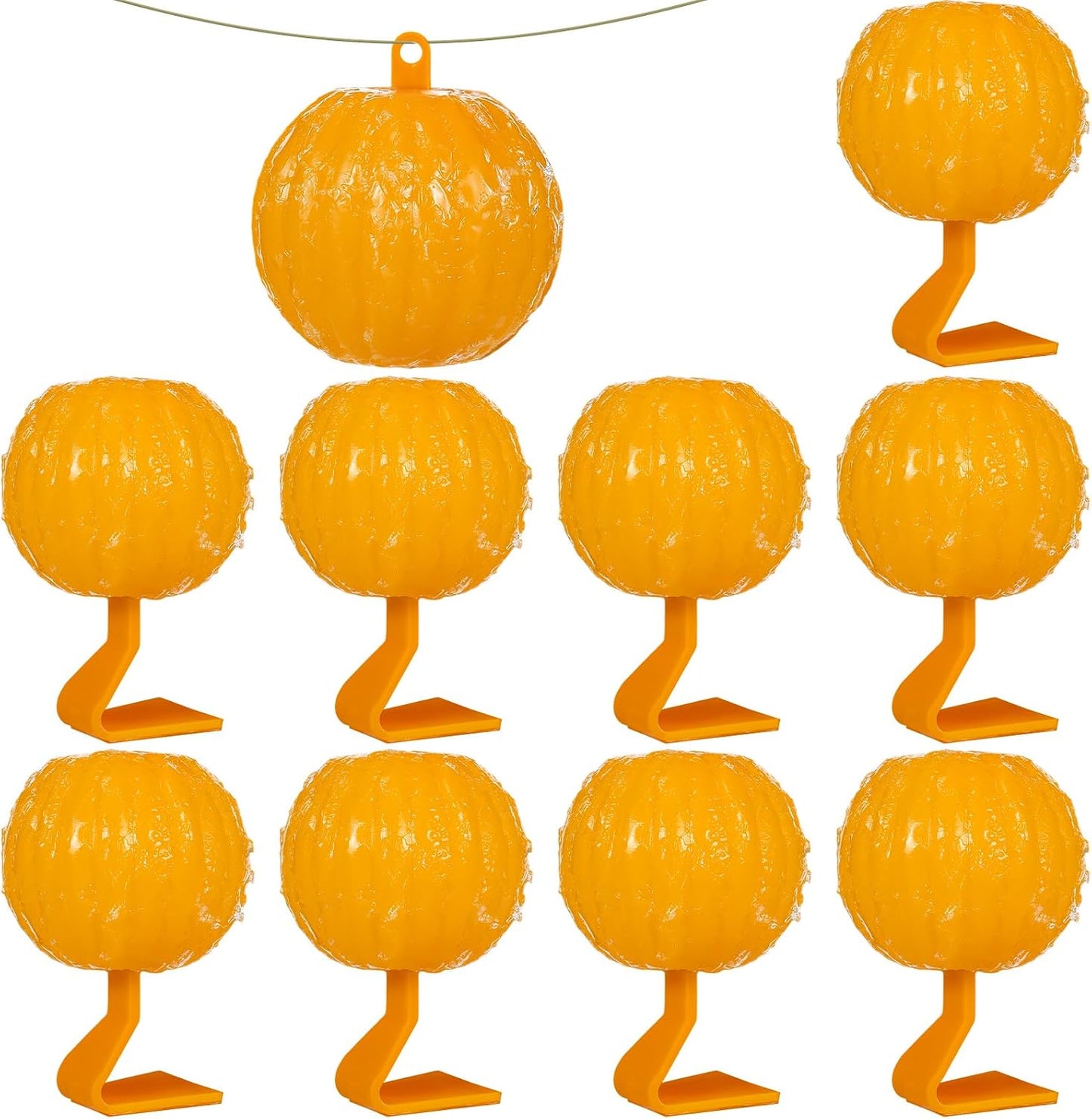 Qualirey 10 Set Sticky Fruit Fly Trap Balls Yellow Adhesive Fungus Gnat Sticky Balls for Plants Fly Catching Sticky Balls Indoor Outdoor Garden Kitchen Fly Gnat Flying Insects Trap Ball Traps