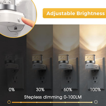 L LOHAS LED Night Light, Bubble Night Lights Plug into Wall,2 Pack 3000K/4000k/5000K Adjustable Color Temperature Night Light,Dimmable Nightlights with Dusk to Dawn Sensor for Rooms Bathroom Hallway