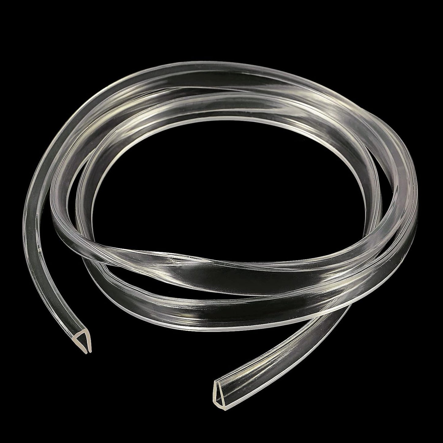 uxcell U Channel Edge Trim, 4.9ft Length Soft Rubber Guard Seal Strip Edge Protector Fit for 1-2mm Edge, (9/32" W x 5/32" H) Clear