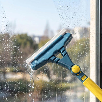 2-in-1 Window Screen Cleaning Brush, No-Disassembly Double-Sided Wiper, Multi-Function Household Cleaner, for Patio, Door, Porch Screens, Glass Windows, Balconies and Hard-to-Reach Areas (Yellow)