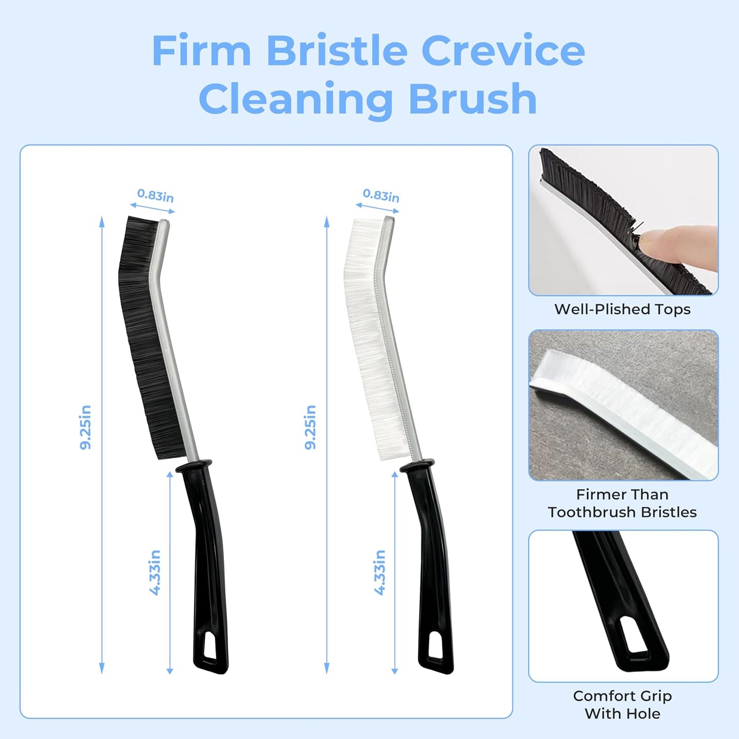 Crevice Cleaning Brush, Hard-Bristled Gap Scrub Brush, Toilet Gap Cleaning Brush Tool, for Scrub Small Spaces, Kitchen, Bathroom, Corner, Grout, Sink, Window Tracks, Hinges, 3pcs