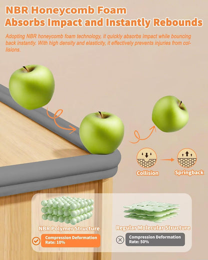 16.4FT L-Shape Baby Corner Protector Guards, Pre-Taped, 0.47''Thick | Edge Safety Bumpers for Furniture & Sharp Table Corners, with 10 Corners, Waterproof Soft Foam Adhesive Guard Cushion, White