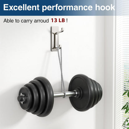 pickpiff Wall Hooks for Coat and Towel: 13LB Strong Adhesive Door Hanger Stick on, White 4 Pack