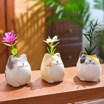 MOUGIGI Cute Blue House Ceramic Bud Vase Set of 3 - Handmade Miniature Vase with Star Roof for Dried Flowers, Chic Japandi Style Decor for Entryway, Dining,Coffee Table - Ideal Small Gift for Home